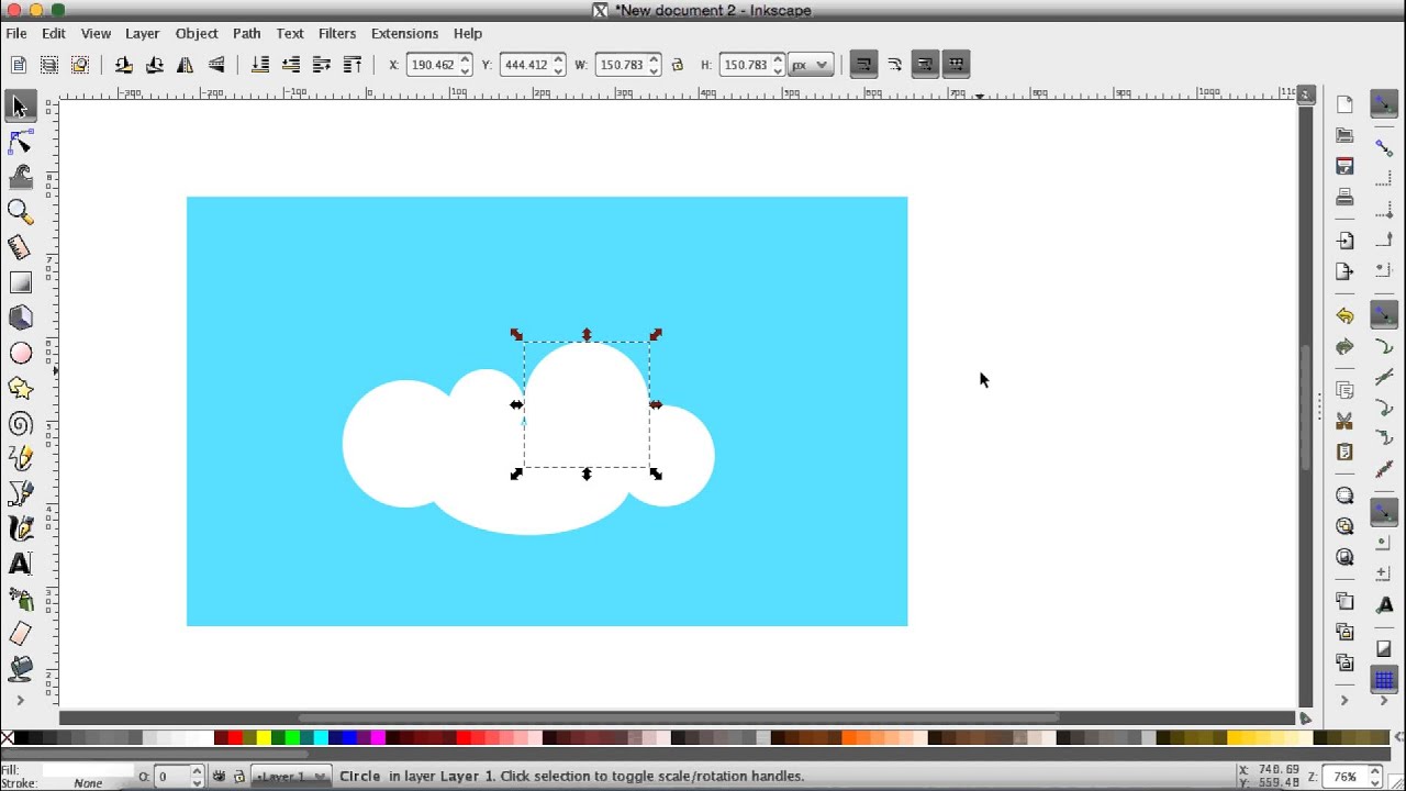 How To Create Clouds In Inkscape Youtube
