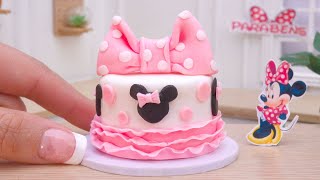 Pretty Miniature Minnie Mouse Cake Decorating | Wonderful Tiny Birthday Cake Idea