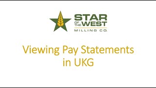 Viewing Pay Statements in UKG