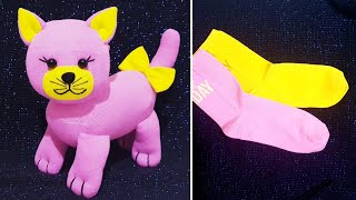 😍MAKING A TOY CAT FROM SOCKS/🌹Very easy to make/💯My own design/👌Cat