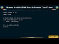 How to Handle JSON Data in Pandas DataFrame