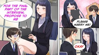 [Manga Dub] At Interview, Beautiful Recruiter Makes ME Propose! \