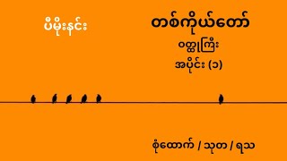 တစ်ကိုယ်တော် အပိုင်း(၁) #ပီမိုးနင်း #စုံထောက်ဝတ္ထု #သုတ #ရသ