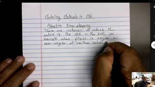 MMME Lecture #12 - Adaptive Time Stepping