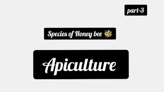 Apiculture/Species of Honeybee/apis indica/apis mellifera/apis dorsata/apis indica cerana