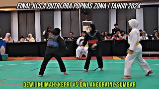 Final Dwi Anggraini/Sumbar vs Dewi/Kepri - PRA POPNAS ZONA I TAHUN 2024