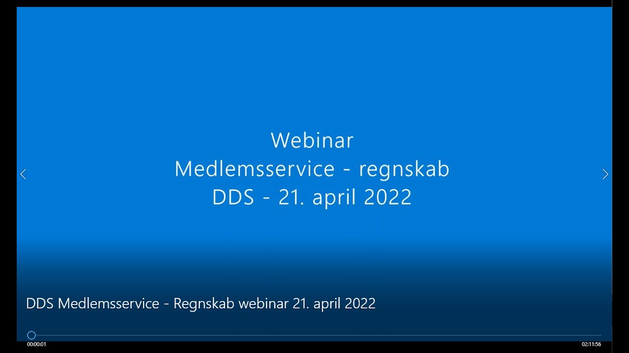 DDS Medlemsservice Regnskab Webinar 21 April 2022 - YouTube