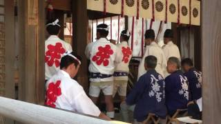 戸畑祇園大山笠行事 2017 7/14 飛幡八幡宮 夏越祭神事　 東大山笠囃子方奉納 1