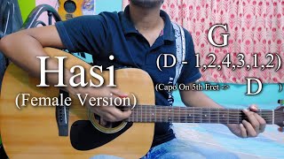 Hasi (Female Version) | Shreya Ghoshal | Guitar Chords Lesson+Cover, Strumming Pattern, Progressions