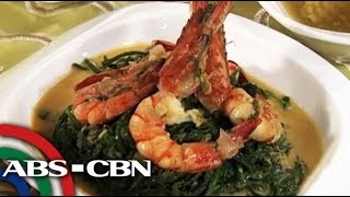 Sen. Angara's Ginataang pako with shrimps