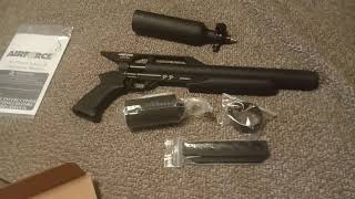 New Air Force Texan/Pyramid Air  Talon p 25 cal  carbine with butt stock and silencer Unboxing