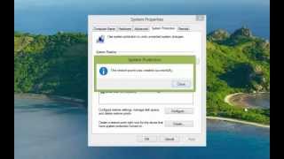 Making A System Restore Point In Windows 8