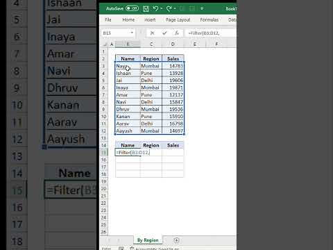 Excel FILTER Function