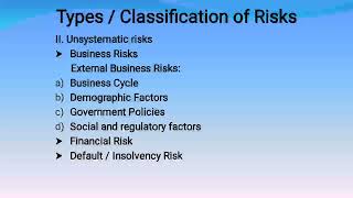 SJCTNC - DR.P.JAMES MARY-ECM620T-INVESTMENT MANAGEMENT-UNIT IV- TYPES OF RISKS