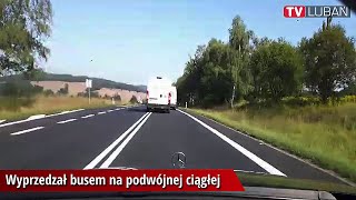 Wyprzedzał busem na podwójnej ciągłej