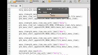 GTK+ tutorial 17 - menu bar