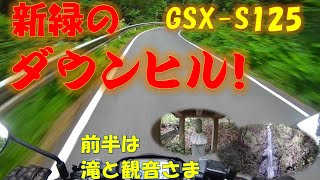 【GSX-S125】ACT11.新緑のダウンヒル！前半は滝と観音さまで心を洗います。小排気量バイクだからこそできるスポーツ走行！でも良い子はマネしないでね。【モトブログmotoblog】