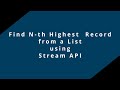 Find N-th Highest Value from a List of Duplicate Records using Java Stream API #JavaStreamAPI #Java8
