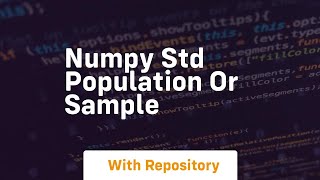 numpy std population or sample