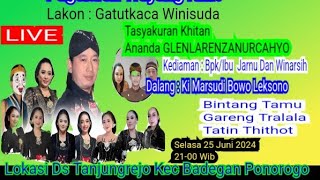 Live. Wayang Kulit Dalang KI marsudi Bowo Leksono Bt Tatin Ft Gareng Tralala