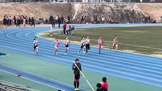 東大阪市陸上競技記録会　2025年2月11日　一般・高校共通女子100m1組