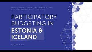 (ENG) Conference's panel discussion "Participatory budgeting in Estonia & Iceland"