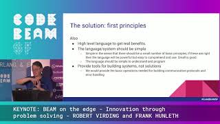 BEAM on the edge: Innovation through problem-solving - Robert Virding \u0026 Frank Hunleth