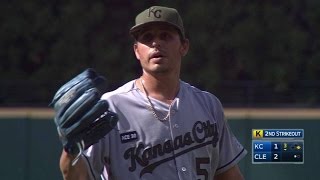 KC@CLE: Vargas fans Lindor in the 3rd