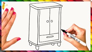 How To Draw A Closet Step By Step - Wardrobe Drawing Easy