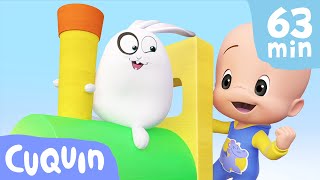 Cuquin's Magic Train 🚂🌈 Learn the colors 🔵🟡🟣 | videos \u0026 cartoons for babies