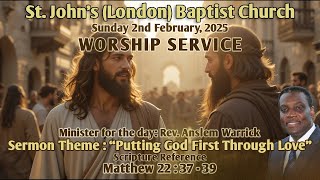 SJBC Worship Service for Sunday 2nd February, 2025.