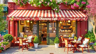 Spring Bossa Nova Cafe Music for Study, Work 🌸 Positive Morning Jazz at Outdoor Coffee Shop Ambience