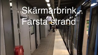 Travel with the subway between Skärmarbrink - Farsta strand