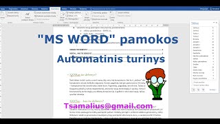 word pamokos AUTOMATINIS TURINYS