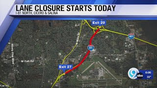 Lane closures begin for I-481 in DeWitt