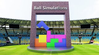 Tetris in the soccer field | Blender Rigid body simulation
