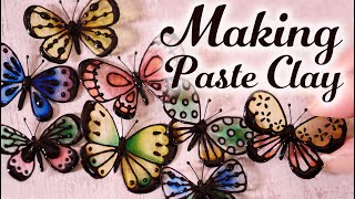 【レジン】失敗しないペーストクレイの簡単な作り方 蝶々のフラワーピック DIY Easy way to make paste clay Butterfly flower pick [Resin]