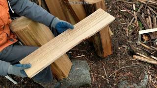 How to hand-split cedar shakes using froe \u0026 mallet - Old World Craftsmanship - Canada