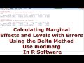 Calculating Marginal Effects and Levels with Errors Using the Delta Method Use modmarg In R Software