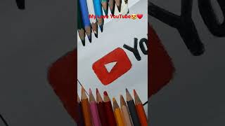 YouTube Logo 😍❤️ Colour Pencil Drawing🥰😍#art#Youtube#Shorts#Viral#Trending