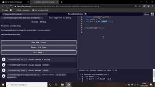 Javascript Beginner Tutorial Microverse Practice coding challenges - Reversing a String...