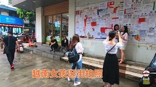 实拍云南河口商业街，非常热闹，很多越南女孩喜欢过来逛街