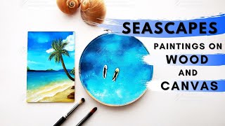 Tropical beach painting tutorial 🌞🌊 Beach Acrylic Painting 🎨