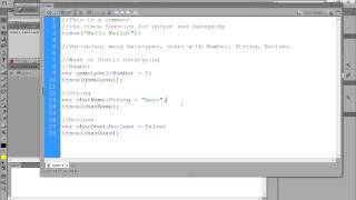 Flash CS6 Actionscript for Beginners - Variable Datatypes & AS3