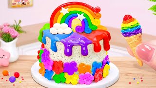 Melting Rainbow Tiny Cakes Decorating 🌈 Beautiful Mini White Chocolate Cake Ideas 🍉 Mini Sweet Taste