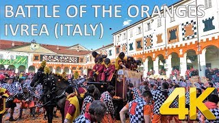 BATTLE OF THE ORANGES (Carnival of Ivrea) – Italy 🇮🇹 [4K]