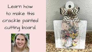 How To Do Crackle Paint and Mod Podge a Napkin Over Top