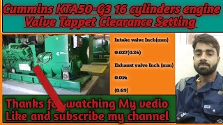 KTA50-G3 Cummins 16 cylinders engine valve tappet adjustment|KTA50-G3 Cummins 16 cyl diesel engine