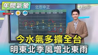 今水氣多擴全台 明東北季風增北東雨｜氣象主播 吳軒彤｜午間氣象｜TVBS新聞20250102 @TVBSNEWS02