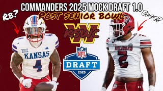 Commanders 2025 Full 7 Round Mock Draft 1.0: Post Senior Bowl. Who to Pick in Round 1?